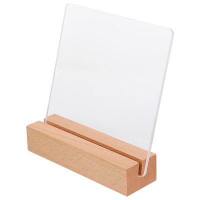 ABOOFAN Acrylic Nail Art Display Holder with Wood Base Manicure Sign Stand for Easy Display of Nail Designs Home Use and Versatile Decorative Props