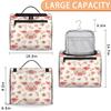 Adornori Cute Pig Faces Travel Toiletry Bag for Men and Women, Large Hanging Makeup Bag Organizer Toiletries Bag for Travel, Pink Pig Cosmetic Bag with Handle view 2