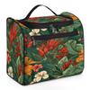 Adornori Tropical Flower Travel Toiletry Bag for Men and Women, Large Hanging Makeup Bag Organizer Toiletries Bag for Travel, Hibiscus Floral Cosmetic Bag with Handle view 1