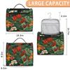 Adornori Tropical Flower Travel Toiletry Bag for Men and Women, Large Hanging Makeup Bag Organizer Toiletries Bag for Travel, Hibiscus Floral Cosmetic Bag with Handle view 2