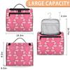 Adornori Pink Travel Toiletry Bag for Men and Women, Large Hanging Makeup Bag Organizer Toiletries Bag for Travel, Bow Cosmetic Bag with Handle view 2