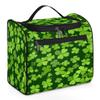Adornori Green Clover Shamrock Travel Toiletry Bag for Men and Women, Large Hanging Makeup Bag Organizer Toiletries Bag for Travel, St. Patrick's Day Cosmetic Bag with Handle view 1