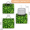 Adornori Green Clover Shamrock Travel Toiletry Bag for Men and Women, Large Hanging Makeup Bag Organizer Toiletries Bag for Travel, St. Patrick's Day Cosmetic Bag with Handle view 2