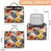 Adornori Tropical Leaves Flower Travel Toiletry Bag for Men and Women, Large Hanging Makeup Bag Organizer Toiletries Bag for Travel, Floral Cosmetic Bag with Handle view 2