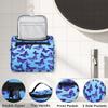Adornori Blue Travel Toiletry Bag for Men and Women, Large Hanging Makeup Bag Organizer Toiletries Bag for Travel, Butterfly Cosmetic Bag with Handle view 3