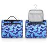 Adornori Blue Travel Toiletry Bag for Men and Women, Large Hanging Makeup Bag Organizer Toiletries Bag for Travel, Butterfly Cosmetic Bag with Handle view 4