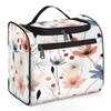 Adornori Floral Travel Toiletry Bag for Men and Women, Large Hanging Makeup Bag Organizer Toiletries Bag for Travel, Floral Cosmetic Bag with Handle view 1