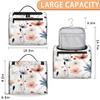 Adornori Floral Travel Toiletry Bag for Men and Women, Large Hanging Makeup Bag Organizer Toiletries Bag for Travel, Floral Cosmetic Bag with Handle view 2