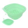 Foldable Silicone Washbasin For Facial Ice Application, Built-In Ice Tray With Ice Mold, Easy To Store And Carry, Suitable For Family, Travel And Party Use (Green) view 1