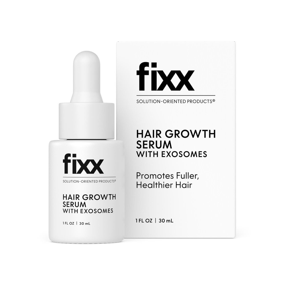 Fixx Hair Growth Serum  Exosome-Infused Scalp Treatment with Caffeine, Banana Flower, Bergamot & Probiotics  Supports Thicker, Fuller Hair  30ml  For Men & Women