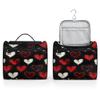 Adornori Black Red Hearts Travel Toiletry Bag for Men and Women, Large Hanging Makeup Bag Organizer Toiletries Bag for Travel, Hearts Romantic Cosmetic Bag with Handle view 4