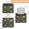 Adornori Geometric Shapes Travel Toiletry Bag for Men and Women, Large Hanging Makeup Bag Organizer Toiletries Bag for Travel, Mid Century Modern Cosmetic Bag with Handle view 2