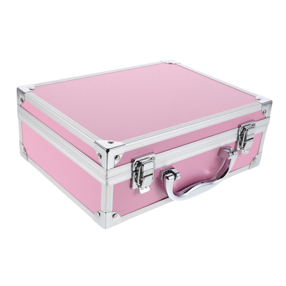 Alipis Aluminum Alloy Toolbox Makeup Case Handle Large Capacity Multi-Purpose Storage Organizer for Cosmetics Medical Supplies and Jewelry Portable Travel Design