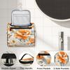 Adornori Floral Travel Toiletry Bag for Men and Women, Large Hanging Makeup Bag Organizer Toiletries Bag for Travel, Orange White Flowers Cosmetic Bag with Handle view 3