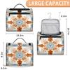 Adornori Retro Flower Travel Toiletry Bag for Men and Women, Large Hanging Makeup Bag Organizer Toiletries Bag for Travel, Boho Flowers Cosmetic Bag with Handle view 2