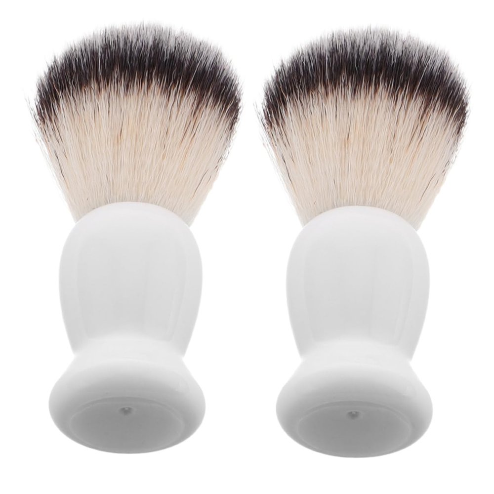 Beaupretty 2pcs Barber Brush for Men Beard Brush Shaving Accessories Cleaning Tool Lightweight Portable Efficient