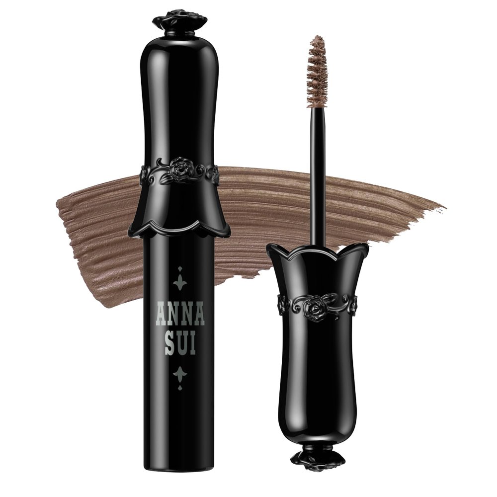 Anna Sui Eyebrow Mascara 001 Mellow Gray, Vibrant Color Brow Gel, Long-Lasting, Smudge-Proof & Sweat-Resistant, Shapes & Defines Brows, 0.17 oz