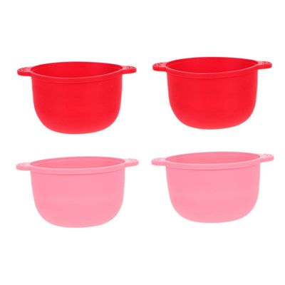 HAKIDZEL 4Pcs Folding Silicone Wax Bowls for Hair Removal Reusable Easy Clean Nonstick Waxing Accessory for Home Waxing Random Color