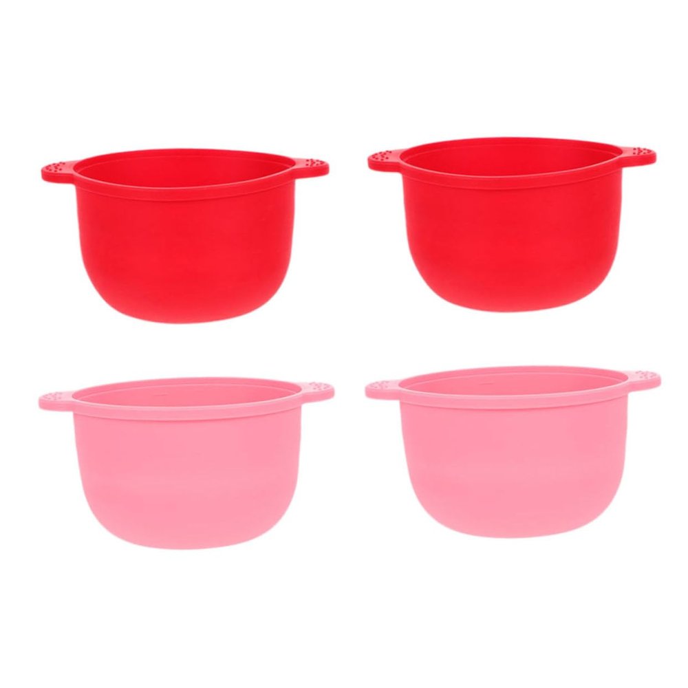 HAKIDZEL 4Pcs Folding Silicone Wax Bowls for Hair Removal Reusable Easy Clean Nonstick Waxing Accessory for Home Waxing Random Color
