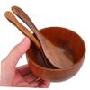 Anneome 3-Piece Wooden Facial Mask Mixing Bowl Set Spa Tools with Applicator Spoon Spatula for DIY Skincare and Mud Mask Preparation view 4