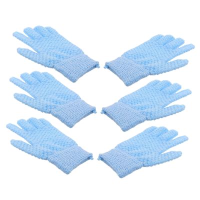 Beaupretty Double-Sided Exfoliating Gloves 3 Pairs Heavy Duty Bath Mitts Dead Skin Removal Body Scrubber for Men and Women