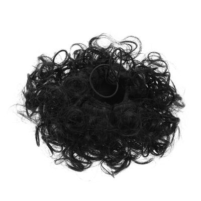 Beavorty Piece Bun Wig Styling Messy Hair Bun Natural Bun Extensions for Women Thick Loose Scrunchie Tousle Curls Woman Fake Bun Curly Toppers Hair Buns Scrunchy Wispy Black Chemical Fiber