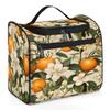 Adornori Orange Travel Toiletry Bag for Men and Women, Large Hanging Makeup Bag Organizer Toiletries Bag for Travel, Fruits Flower Cosmetic Bag with Handle view 1