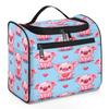 Adornori Kawaii Pig Travel Toiletry Bag for Men and Women, Large Hanging Makeup Bag Organizer Toiletries Bag for Travel, Cartoon Pig Cosmetic Bag with Handle view 1