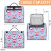 Adornori Kawaii Pig Travel Toiletry Bag for Men and Women, Large Hanging Makeup Bag Organizer Toiletries Bag for Travel, Cartoon Pig Cosmetic Bag with Handle view 2