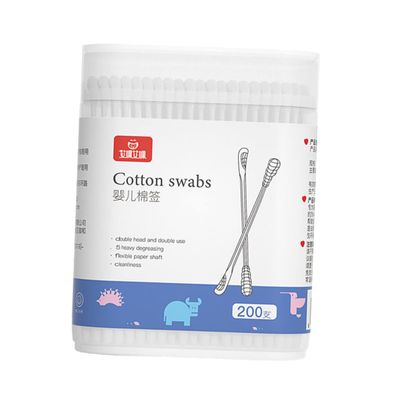 CTIRCHIU 200pcs Ct Cotton Swabs for Ear Cleaning Double-ended Gentle and Firm Safe Cotton Material