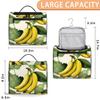 Adornori Banana Pattern Travel Toiletry Bag for Men and Women, Large Hanging Makeup Bag Organizer Toiletries Bag for Travel, Tropical Fruit Cosmetic Bag with Handle view 2