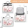 Adornori Cute Swan Travel Toiletry Bag for Men and Women, Large Hanging Makeup Bag Organizer Toiletries Bag for Travel, Flower Swan Cosmetic Bag with Handle view 2