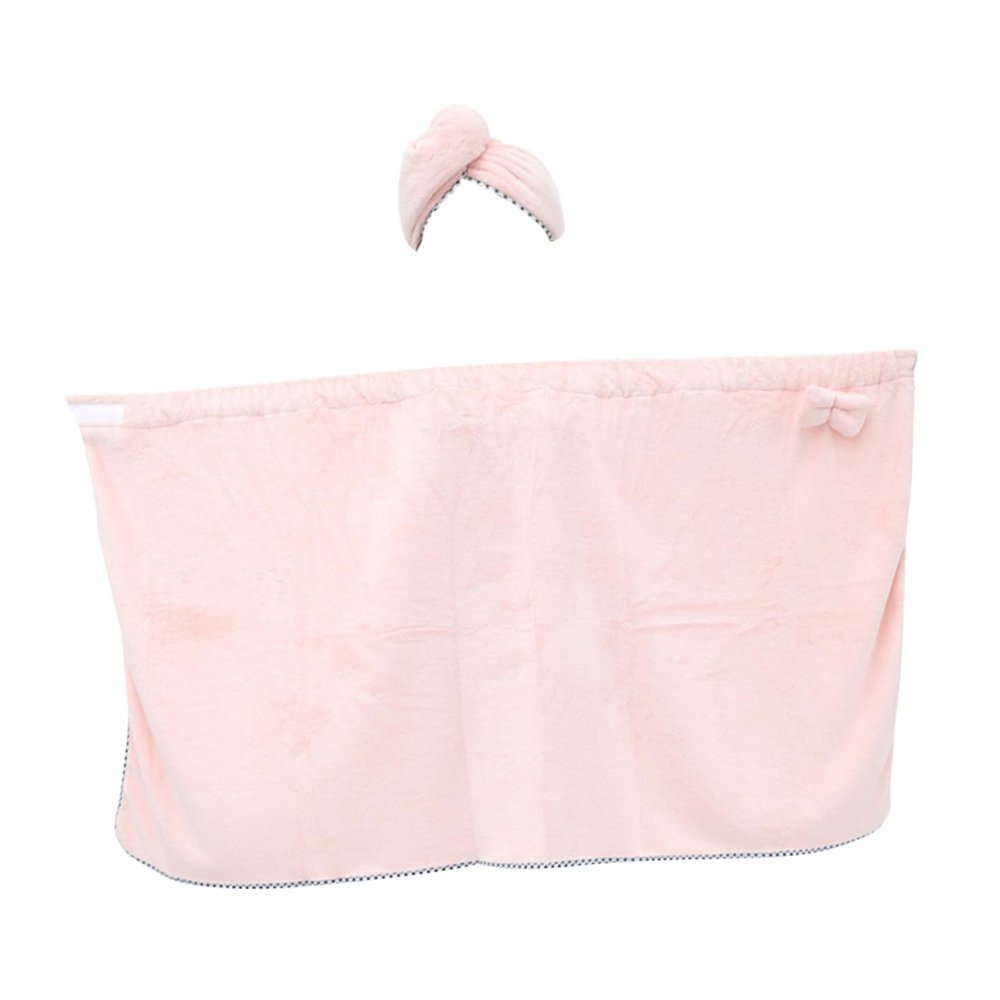 ARTSEWPLY Dry Hair Hat Bath Skirt Suit Oversized Pink Bath Towel Set Absorbent Towel Hair Wrap Comfortable Kit