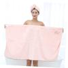 ARTSEWPLY Dry Hair Hat Bath Skirt Suit Oversized Pink Bath Towel Set Absorbent Towel Hair Wrap Comfortable Kit view 3