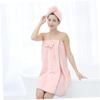 ARTSEWPLY Dry Hair Hat Bath Skirt Suit Oversized Pink Bath Towel Set Absorbent Towel Hair Wrap Comfortable Kit view 4