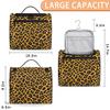 Adornori Leopard Print Travel Toiletry Bag for Men and Women, Large Hanging Makeup Bag Organizer Toiletries Bag for Travel, Safari Cheetah Print Cosmetic Bag with Handle view 2