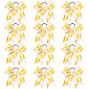 12 PCS Softball Baseball Cheer Bows, Sparkly Rugby Hair Bows with Elastic Hair Ties Accessories for Teens Girls Women Cheerleading Softball Competition Sports (Yellow Softball) view 1