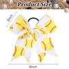 12 PCS Softball Baseball Cheer Bows, Sparkly Rugby Hair Bows with Elastic Hair Ties Accessories for Teens Girls Women Cheerleading Softball Competition Sports (Yellow Softball) view 4