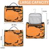 Adornori Halloween Travel Toiletry Bag for Men and Women, Large Hanging Makeup Bag Organizer Toiletries Bag for Travel, Halloween Theme Black Bat Cosmetic Bag with Handle view 2