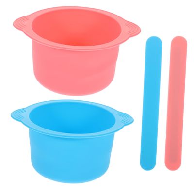 ARTSEWPLY 2set Diy Mask Bowl Set Wax Melting Warmer Liner Silicone Makeup Applicator Facial Mask Tool