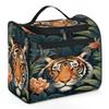 Adornori Tropical Jungle Tiger Travel Toiletry Bag for Men and Women, Large Hanging Makeup Bag Organizer Toiletries Bag for Travel, Tropic Forest Safari Cosmetic Bag with Handle view 1