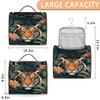 Adornori Tropical Jungle Tiger Travel Toiletry Bag for Men and Women, Large Hanging Makeup Bag Organizer Toiletries Bag for Travel, Tropic Forest Safari Cosmetic Bag with Handle view 2