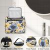 Adornori Floral Flower Travel Toiletry Bag for Men and Women, Large Hanging Makeup Bag Organizer Toiletries Bag for Travel, Yellow Blue Cosmetic Bag with Handle view 3