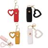4PCS Lip Oil Keychain - Mirror & Oil 2-in-1, Lipstick Holder Keychain with Mirror, Portable Lip Balm Holder for Travel Gift (Style 1) view 1