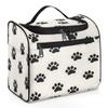 Adornori Dog Paws Travel Toiletry Bag for Men and Women, Large Hanging Makeup Bag Organizer Toiletries Bag for Travel, Cute Footprints Cosmetic Bag with Handle view 1