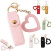4PCS Lip Oil Keychain - Mirror & Oil 2-in-1, Lipstick Holder Keychain with Mirror, Portable Lip Balm Holder for Travel Gift (Style 3) view 1