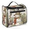 Adornori Christmas Travel Toiletry Bag for Men and Women, Large Hanging Makeup Bag Organizer Toiletries Bag for Travel, Winter Xmas Tree Snowman Cosmetic Bag with Handle view 1
