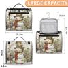 Adornori Christmas Travel Toiletry Bag for Men and Women, Large Hanging Makeup Bag Organizer Toiletries Bag for Travel, Winter Xmas Tree Snowman Cosmetic Bag with Handle view 2