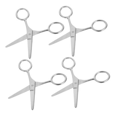 ERINGOGO 4pcs Tip Stainless Steel Eyebrow Scissors for Precise Grooming Safe Trimming for Facial Hair Comfortable Grip for Eyelash Extensions and Personal Care