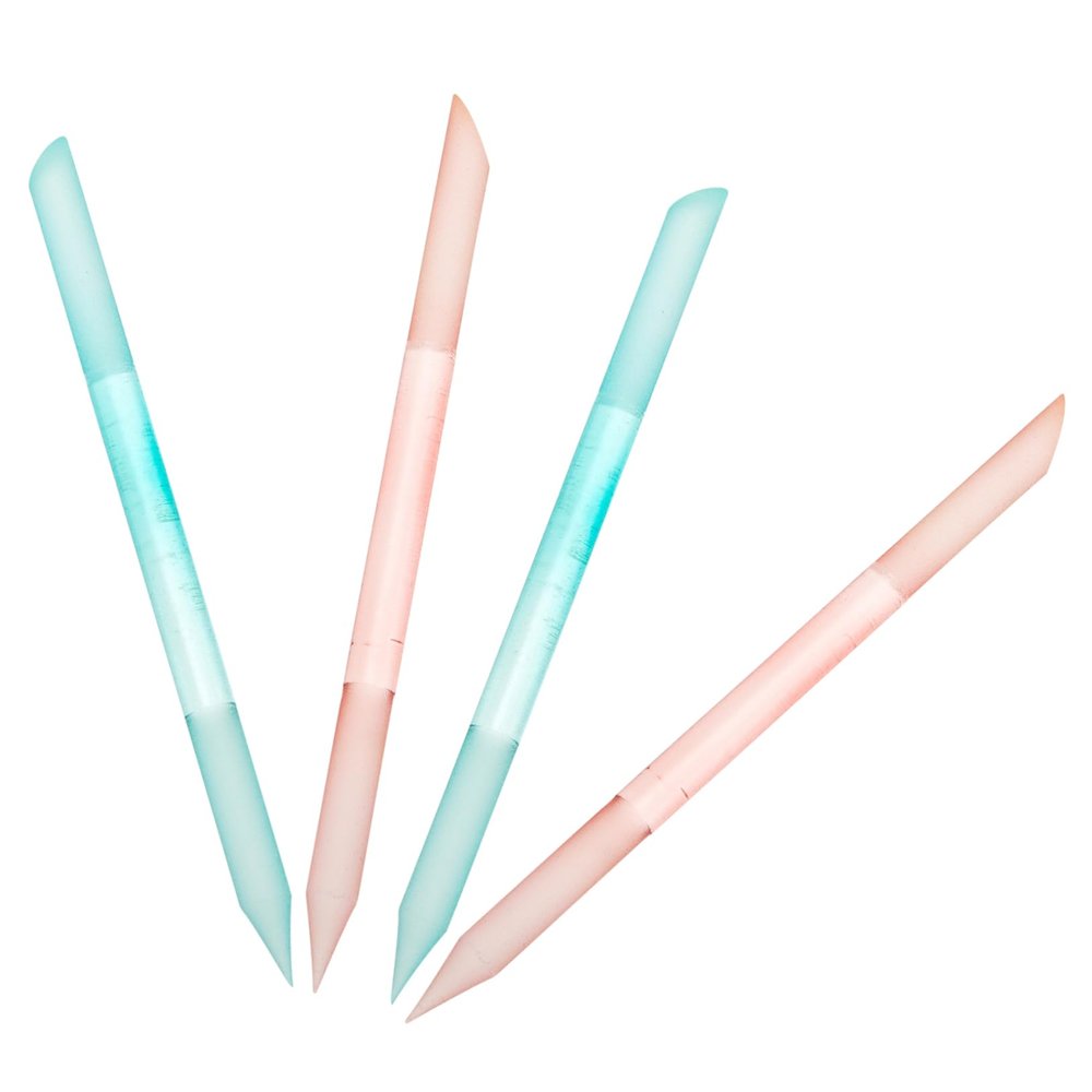 4pcs Glass Nail Files for Finger and Acrylic Nails, Portable